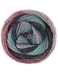 Lana Grossa Gomitolo Fumo kl.512 (grijs/blauw/rozerood)