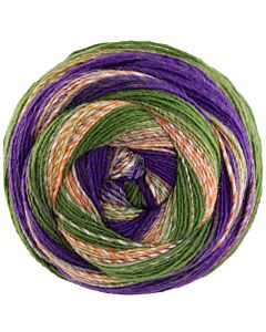 Lana Grossa Gomitolo Fusione kleur 2027 (groen/paars/oranje)