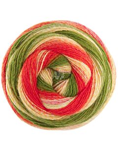 Lana Grossa Gomitolo Fusione kleur 2028 (oranje/geel/groen) 