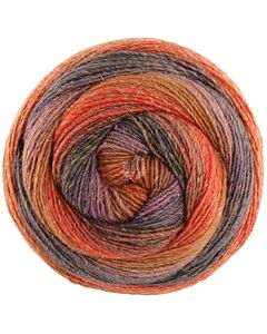 Lana Grossa Gomitolo Gala kleur 4026 (paars/oranje/bruin)