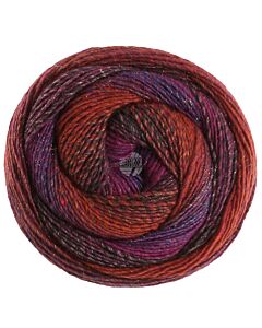 Lana Grossa Gomitolo Gala kleur 4029 (roodoranje/paars/groen)