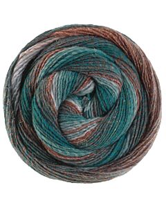 Lana Grossa Gomitolo Gala kleur 4029 (roodoranje/paars/groen)