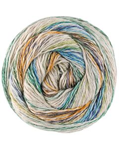 Lana Grossa Gomitolo Hippie kleur 3033 (crème/blauw/bruin/groen/geel)