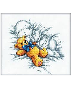 Borduurpakket Good night Baby with Teddy Bear om te borduren