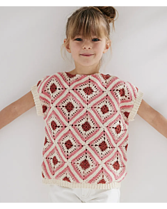 Gratis patroon top haken met granny squares van Phildar Cabotine 3