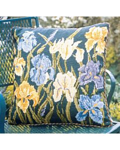 Ehrman borduurkussenpakket groene irissen/green irises 