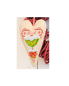 hartvormig boompje borduurpakket voor in een boom te hangen