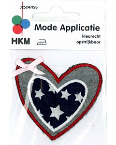 Applicatie hart met roze strikje
