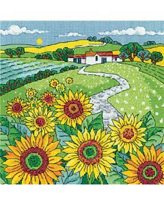 Heritage Crafts borduurpakket Sunflower Landscape 1542A