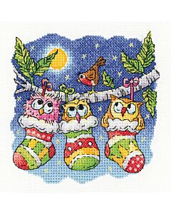 Heritage Crafts borduurpakket Christmas Hoot 1587A
