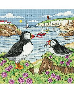 Heritage Crafts borduurpakket Puffin Shore 1610A