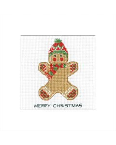Heritage Crafts borduurpakket kerstkaart Gingerbread 1790A telpatroon 