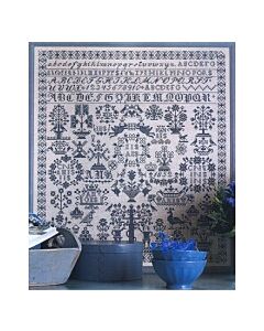 Borduurpakket Permin blauwe merklap HH21168