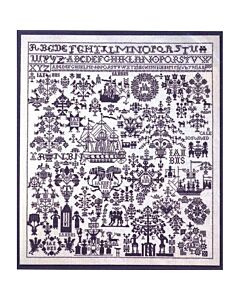 Borduurpakket Permin blauwe merklap HH21249