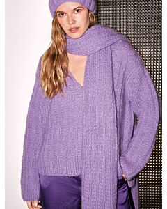 Lana Grossa muts en sjaal breien van Mohair di Gio uit Nera 3 m51/52