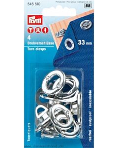 Vernietbare drukknopen met zware sluitkracht van Prym, 33mm