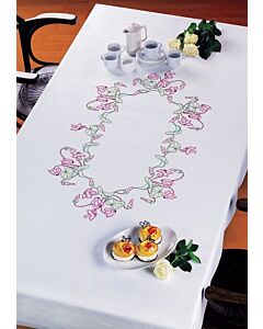 Voorbedrukt tafelkleed bloemen van Permin 58-7601R 