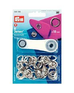 Prym Jersey vernietbare drukknopen - zilver 18mm
