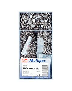 Prym anorak vernietbare drukknopen - 15mm zilver 100 stuks 