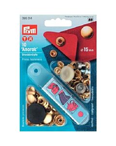 Prym anorak vernietbare drukknopen - 15mm goud 10 stuks 