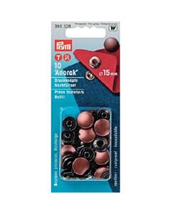 Prym vernietbare drukknopen Anorak navullingen  - 15mm oudkoper 10 stuks 