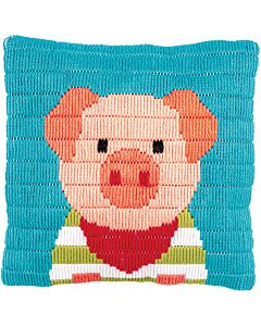 Kinder borduurpakket kussen varkentje van Vervaco pn-0194234
