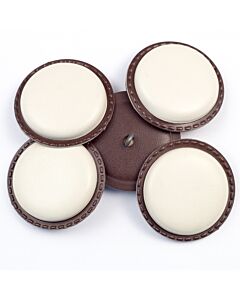 Knoop kunstleer wit met bruin accent 