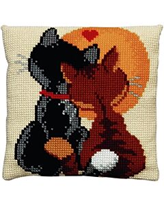 Kruissteek borduurkussen cats in love van Pako 003.179