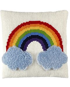 Pako Knoop / borduurkussen regenboog 012.004