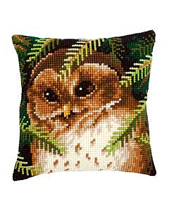 Voorbedrukt kruissteekkussen uil als borduurpakket