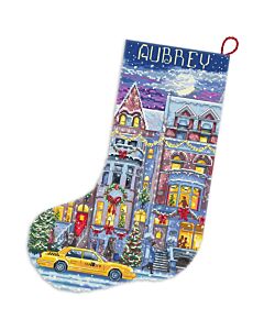 Letistitch Borduurpakket kerstsok rendieren onderweg 989 telpatroon