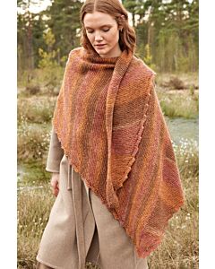 Lana Grossa asymmetrische stola breien van Silkhair Print en Ecopuno (DC9,M15)