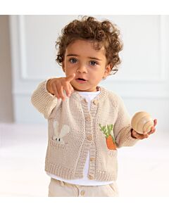 Lana Grossa baby vestje met konijn en wortels breien van Soft Cotton (IE5,M2)