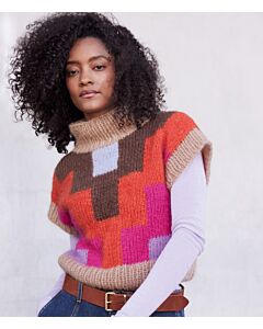 Lana Grossa colourblock spencer breien van Mohair di Gio (F70,M22A)