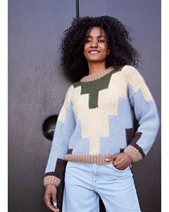 Lana Grossa colourblock trui van Mohair di Gio (F70,M24b)