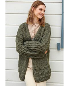 Lana Grossa dames lang vest in een patroon mix van Per Lei (easy, m6)