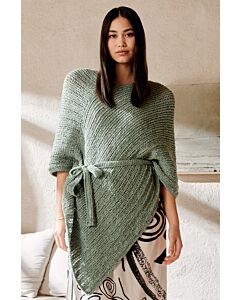 Lana Grossa dames poncho met ceintuur breien van Cara (F63,M19)