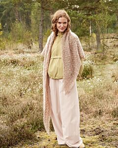 Lana Grossa dames stola haken van Natural Superkid Tweed (DC9,M2)