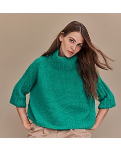 Lana Grossa dames trui met hoge kraag breien van Alpaca Air (LB17, M9)