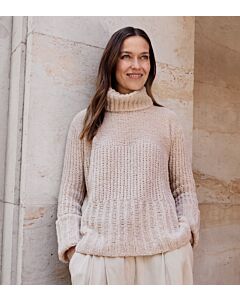 Lana Grossa dames trui met hoge kraag breien van Soffio (C27,M17)