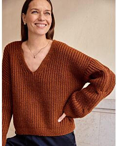 Lana Grossa dames trui met v-hals breien van Alta Moda Cashmere 16 (C27,M22)