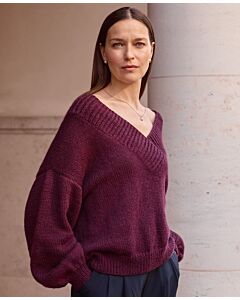 Lana Grossa dames trui met v-hals breien van Cool Merino (C27,M21)