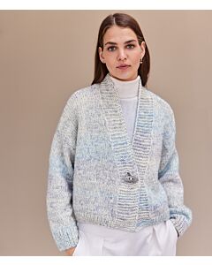 Lana Grossa dames vest breien van Cool Merino Big en Silkhair Print (LB17, M4)