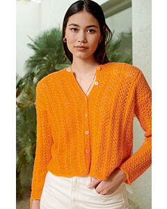 Lana Grossa dames vest in ajourpatroon breien van Ecopuno (F63, m9)