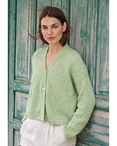 Lana Grossa dames vest met v-hals breien van Bottoni (F69,M30)