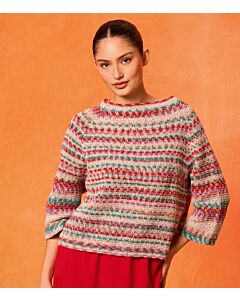 Lana Grossa gehaakte top-down trui van Gomitolo California g17,m16