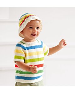 Lana Grossa gestreept baby setje breien en haken van Elastico (IE5,M34&35)