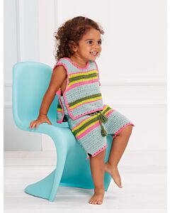 Lana Grossa gestreept baby setje haken van Elastico (IE5,M32&33)