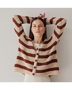 Lana Grossa gestreept dames vest breien van Ecopuno (C27,M9)