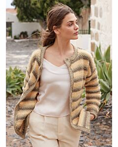 Lana Grossa gestreept vest breien van Riccio, Per Fortuna en Promessa (F69,M22)